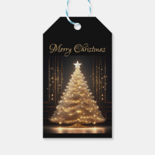 Moderne Elegante Gold Weihnachtsbaum Geschenkanhänger