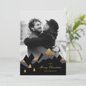 Moderne Elegante Goldberge Foto Weihnachten (Stehend Vorderseite)