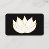 Moderne Elegante Golden Black Lotus Visitenkarte (Vorderseite)
