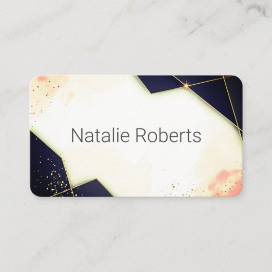Moderne elegante Golden Black - Pink Business Card Visitenkarte (Vorderseite)