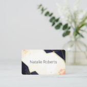 Moderne elegante Golden Black - Pink Business Card Visitenkarte (Stehend Vorderseite)