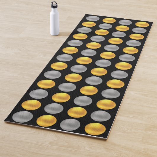 Moderne elegante Golden & Silver Dots auf schwarz Yogamatte (Beispiel)