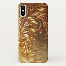 Moderne, elegante goldene Blütenkurve Case-Mate iPhone Hülle