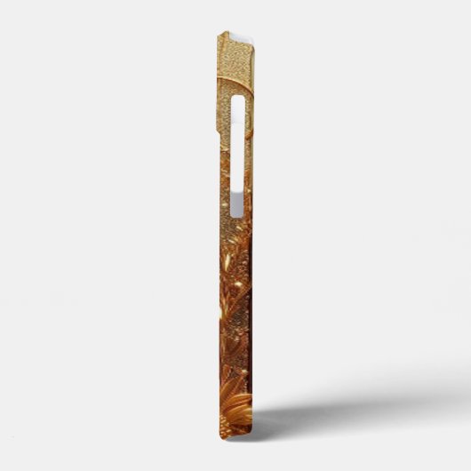 Moderne, elegante goldene Blütenkurve Case-Mate iPhone Hülle (Rückseite / Links)