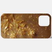 Moderne, elegante goldene Blütenkurve Case-Mate iPhone Hülle (Rückseite (Horizontal))