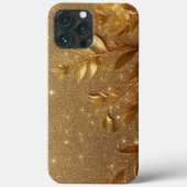 Moderne, elegante goldene Blütenkurve Case-Mate iPhone Hülle (Rückseite)