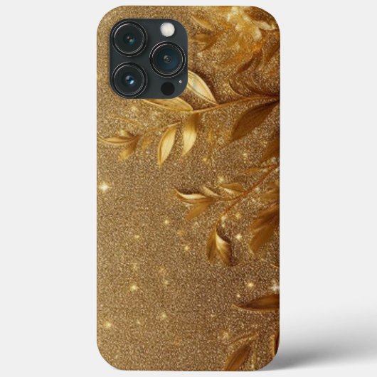 Moderne, elegante goldene Blütenkurve Case-Mate iPhone Hülle (Rückseite)