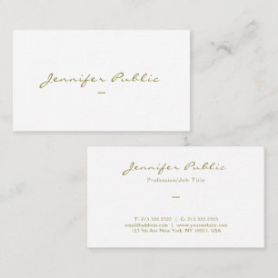 Moderne, elegante goldene Farbkalligrafie-Script-M Visitenkarte