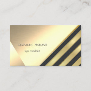 Moderne elegante goldene Glitter, gestreift, geome Visitenkarte