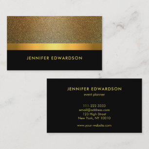 Moderne elegante goldene Glitter Schwarz professio Visitenkarte