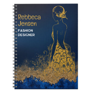 Moderne Elegante goldene Gown Sommer Mode Notizblock