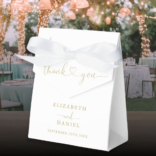 Moderne elegante goldene Herzschrift Hochzeit Geschenkschachtel