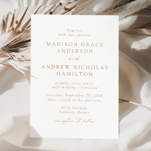 Moderne elegante goldene Hochzeit Einladung