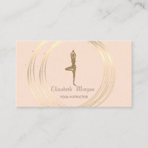 Moderne elegante goldene Kreise Glitter Yoga Mädch Visitenkarte