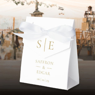 Moderne elegante goldene Monogramm-Hochzeit Geschenkschachtel