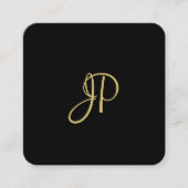 Moderne, elegante, goldene Monogramm-Vorlage Quadratische Visitenkarte (Vorderseite)