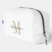 Moderne elegante goldene personalisierte Monogramm Waschbeutel (Rechte Ecke)