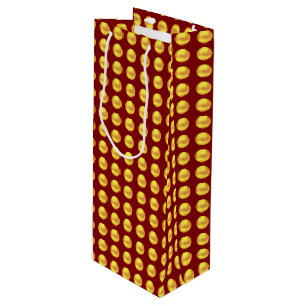 Moderne elegante goldene Punkte auf Rot Geschenktüte Für Weinflaschen