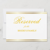 Moderne elegante goldene Schrift Hochzeit reservie