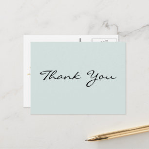 Moderne elegante goldene Schrift Türkis Danke Postkarte