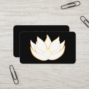 Moderne elegante goldene schwarze Lotus Visitenkar Visitenkarte