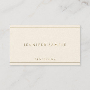 Moderne Elegante Goldene Text Luxus Signatur Creme Visitenkarte
