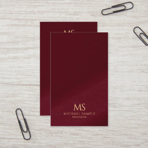 Moderne elegante goldene Textmonogramm Vertikal Oz Visitenkarte