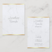 Moderne, elegante, goldene Vorlage aus Marmor Visitenkarte (Vorne/Hinten)