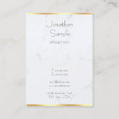 Moderne, elegante, goldene Vorlage aus Marmor Visitenkarte (Rückseite)