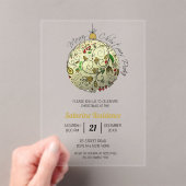 Moderne Elegante Goldene Weihnachtszeit Acryleinladungen (Insitu (Handheld))