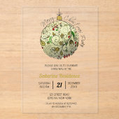 Moderne Elegante Goldene Weihnachtszeit Acryleinladungen (Vorderseite)