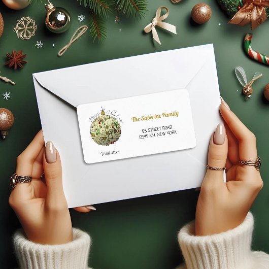 Moderne Elegante Goldene Weihnachtszeit Adressaufkleber