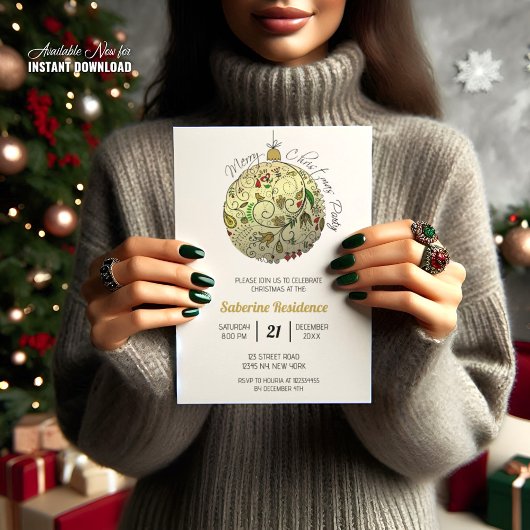 Moderne Elegante Goldene Weihnachtszeit Einladung