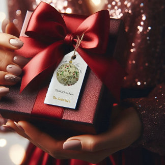 Moderne Elegante Goldene Weihnachtszeit Geschenkanhänger