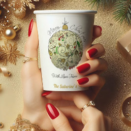 Moderne Elegante Goldene Weihnachtszeit Pappbecher