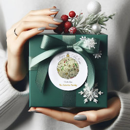 Moderne Elegante Goldene Weihnachtszeit Runder Aufkleber