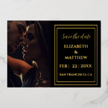 moderne, elegante Goldfolie Save the Date