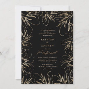 moderne elegante goldgelbe Botanische Hochzeit ver Einladung