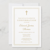 Moderne, elegante Goldgrenzbestätigung Einladung (Vorderseite)