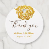 Moderne, elegante Goldhochzeit Rose Vielen Dank Geschenkanhänger (Vorderseite)