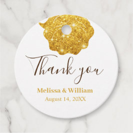 Moderne, elegante Goldhochzeit Rose Vielen Dank Geschenkanhänger