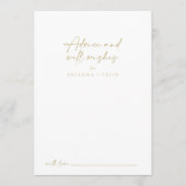 Moderne, elegante Goldhochzeiten - Wünsche Hinweiskarte (Vorderseite)