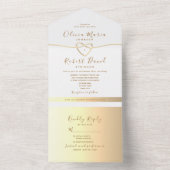 Moderne elegante Goldkalligraphie-Hochzeit All In One Einladung (Innen Boden)