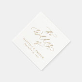 Moderne elegante Goldkalligraphie-Hochzeit Serviette (Ecke)