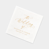 Moderne elegante Goldkalligraphie-Hochzeit Servietten Mit Folie (Links)