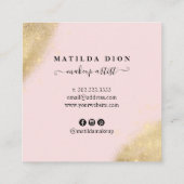Moderne, elegante Goldkunstlerin Glitzer pink Make Quadratische Visitenkarte (Rückseite)