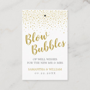 Moderne elegante Goldmedaille Confetti Wedding Bub Visitenkarte