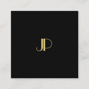 Moderne, elegante Goldmonogramm-Vorlage Quadratische Visitenkarte
