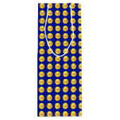 Moderne elegante Goldpunkte auf blau Geschenktüte Für Weinflaschen (Rückseite)