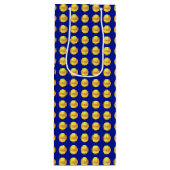 Moderne elegante Goldpunkte auf blau Geschenktüte Für Weinflaschen (Vorderseite)